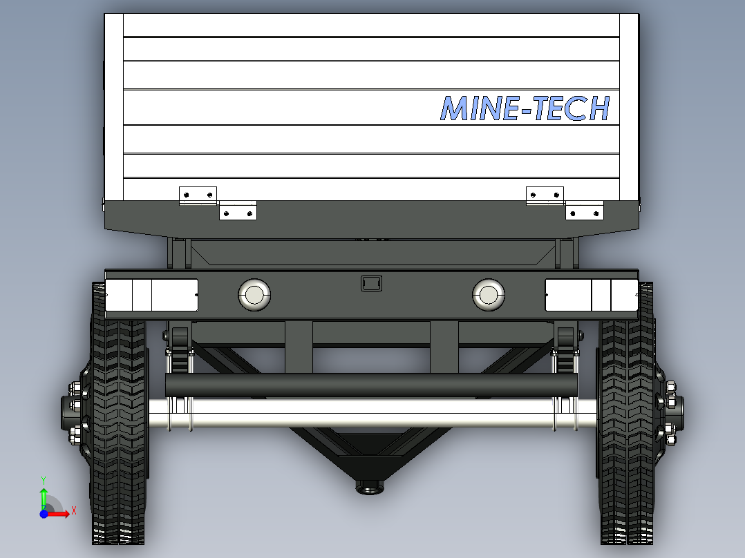 4 WHEEL四轮两轴农用拖车3D数模图纸 IGS格式前视图