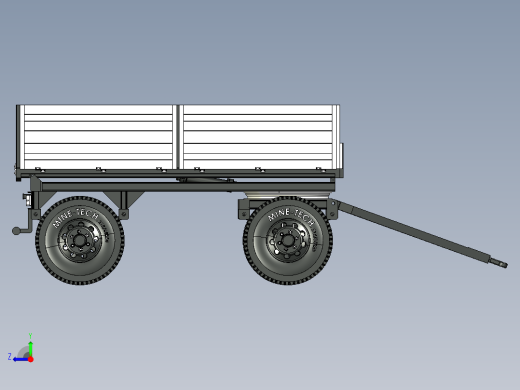4 WHEEL四轮两轴农用拖车3D数模图纸 IGS格式右视缩略图
