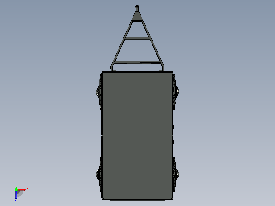 4 WHEEL四轮两轴农用拖车3D数模图纸 IGS格式俯视图