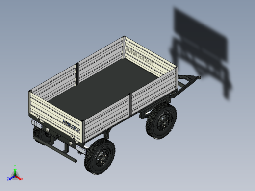 4 WHEEL四轮两轴农用拖车3D数模图纸 IGS格式正等轴测缩略图