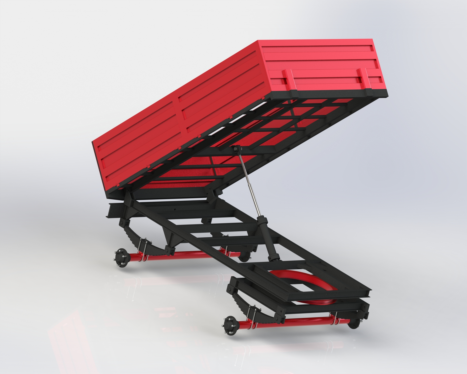 4 WHEEL四轮两轴农用拖车3D数模图纸 IGS格式