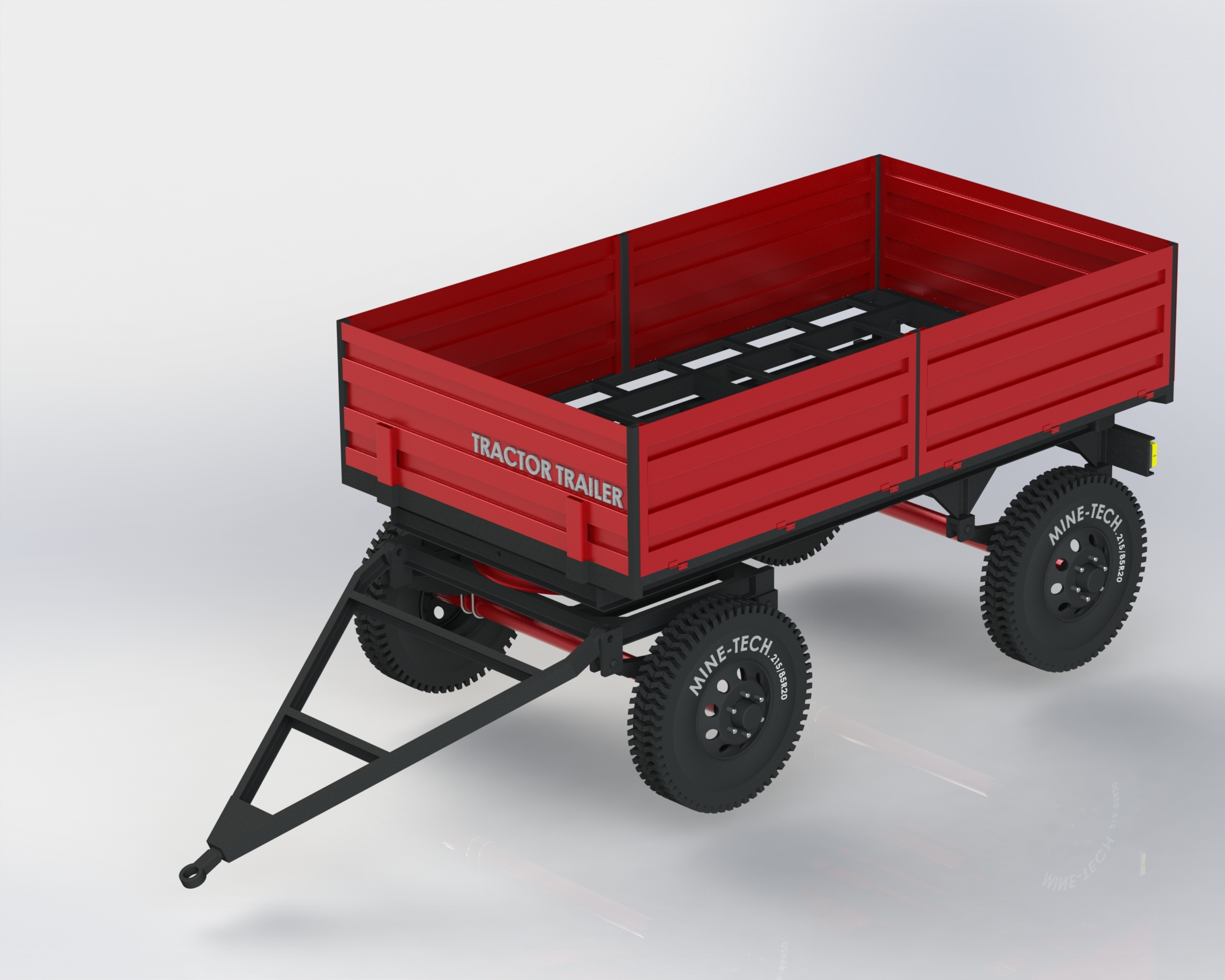 4 WHEEL四轮两轴农用拖车3D数模图纸 IGS格式