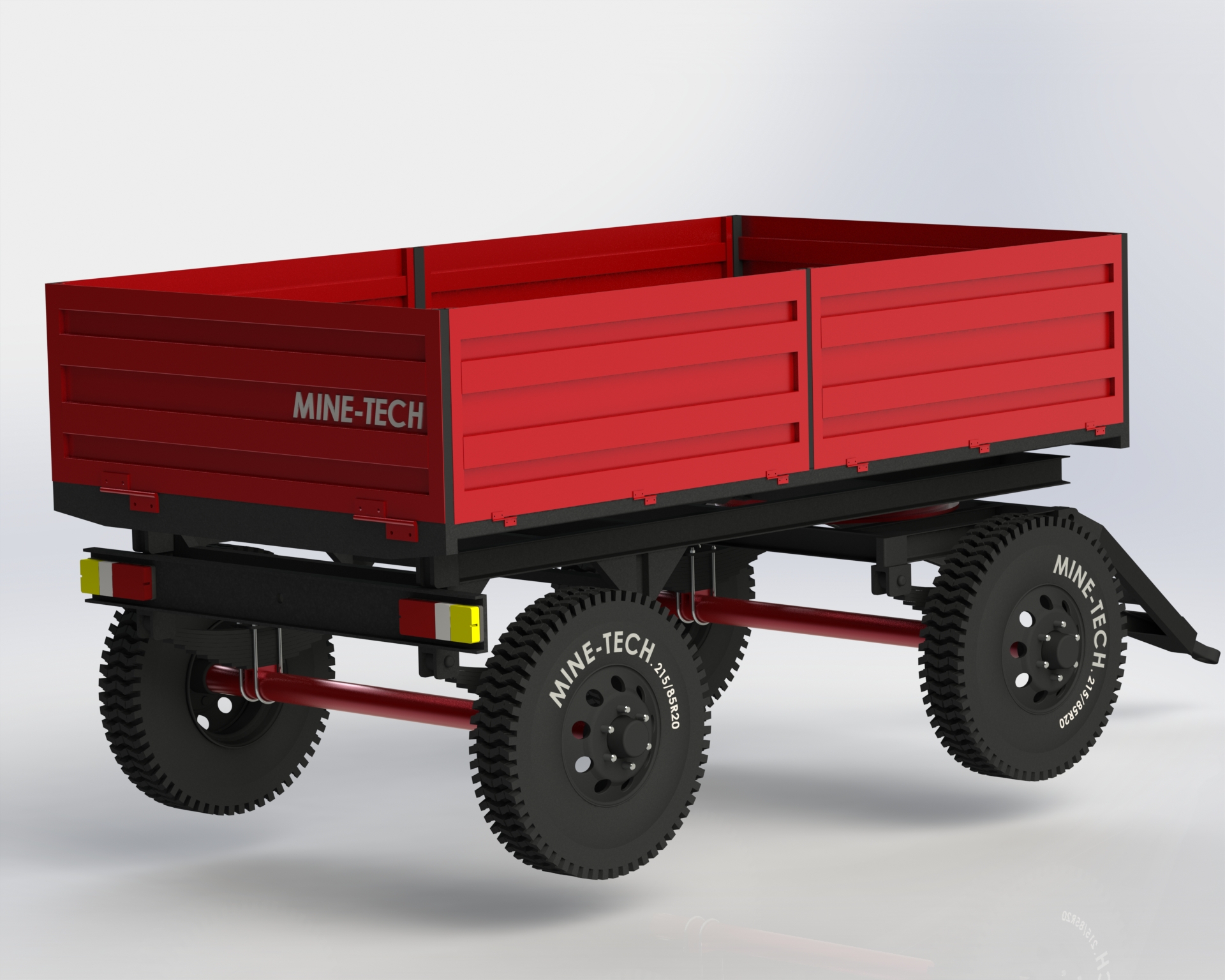 4 WHEEL四轮两轴农用拖车3D数模图纸 IGS格式