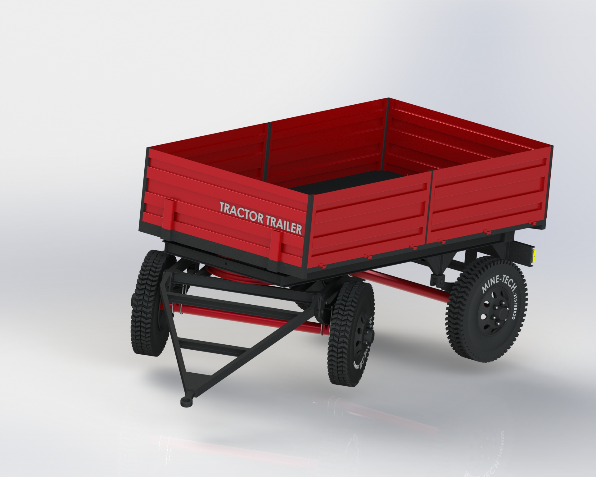 4 WHEEL四轮两轴农用拖车3D数模图纸 IGS格式