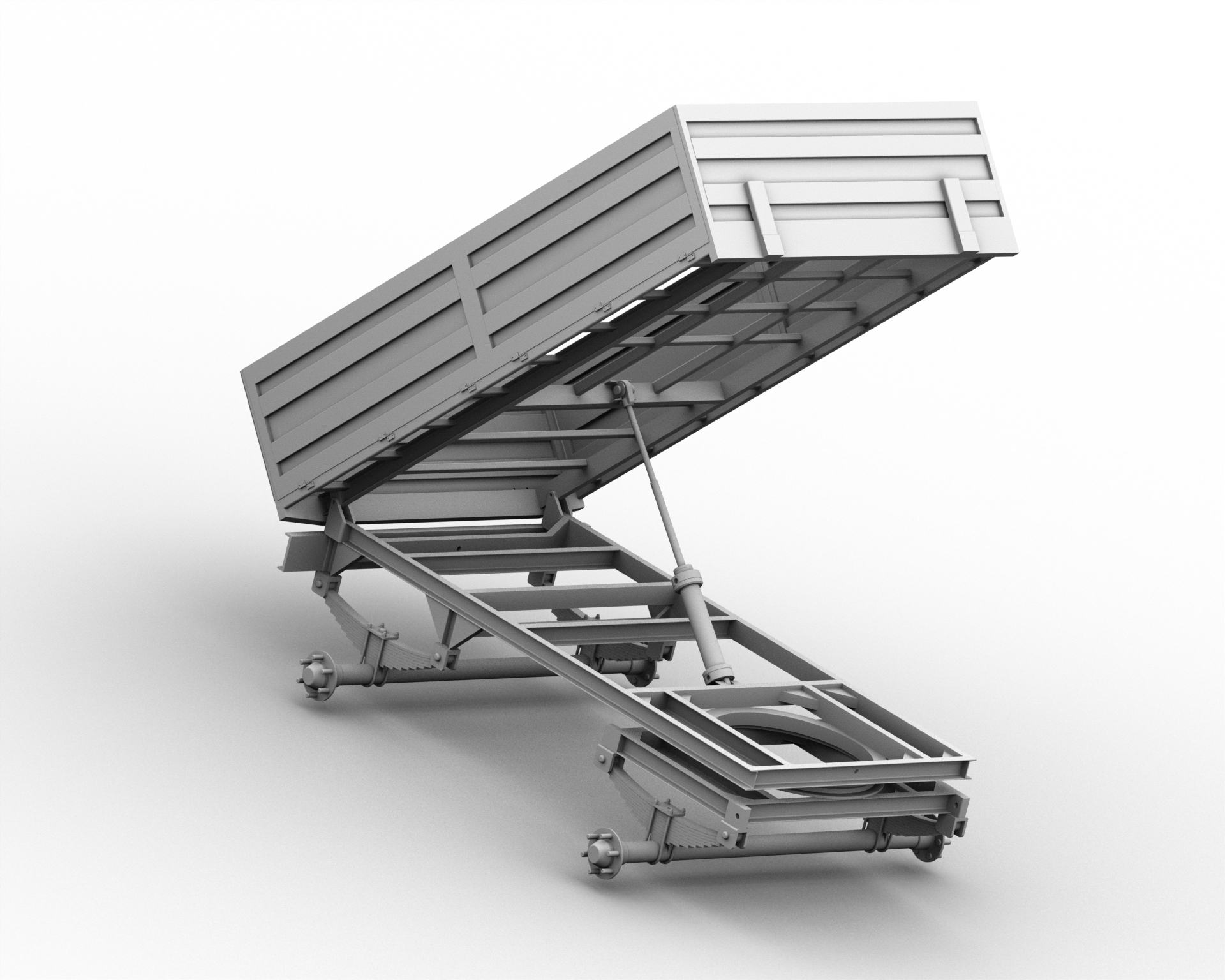 4 WHEEL四轮两轴农用拖车3D数模图纸 IGS格式