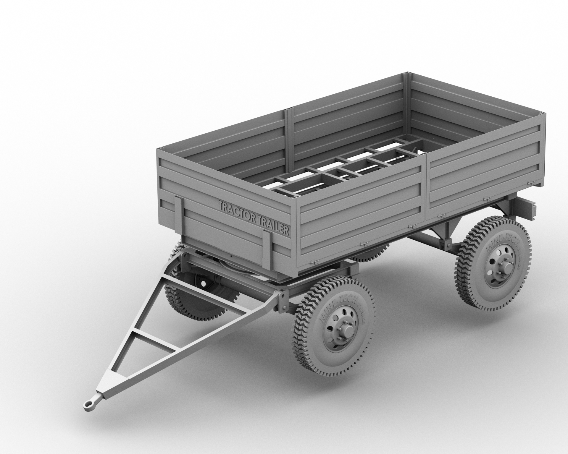 4 WHEEL四轮两轴农用拖车3D数模图纸 IGS格式