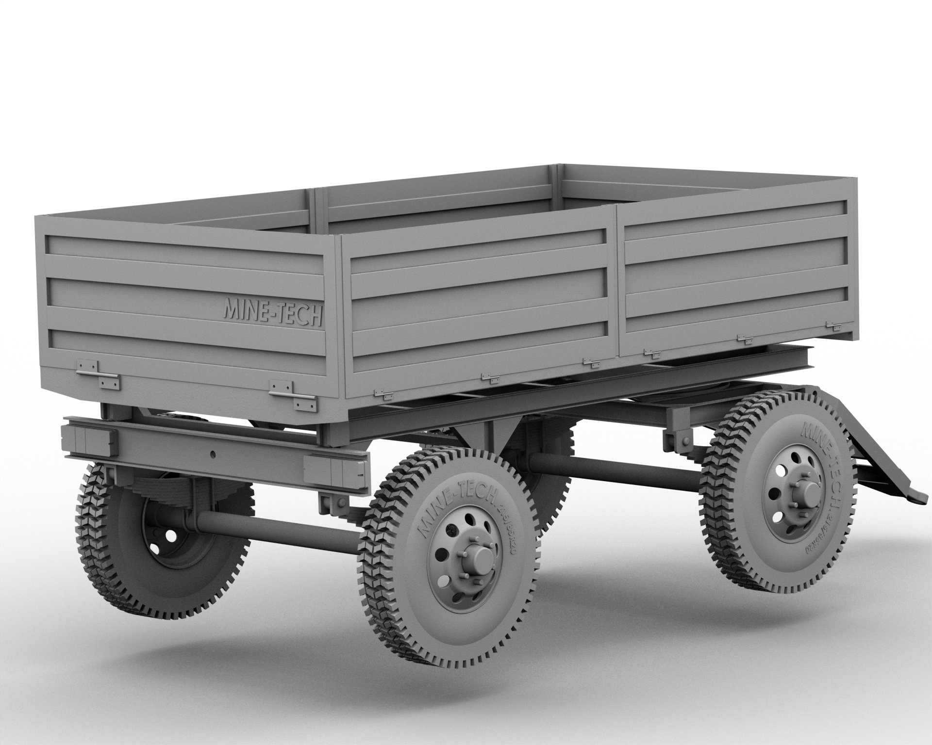 4 WHEEL四轮两轴农用拖车3D数模图纸 IGS格式