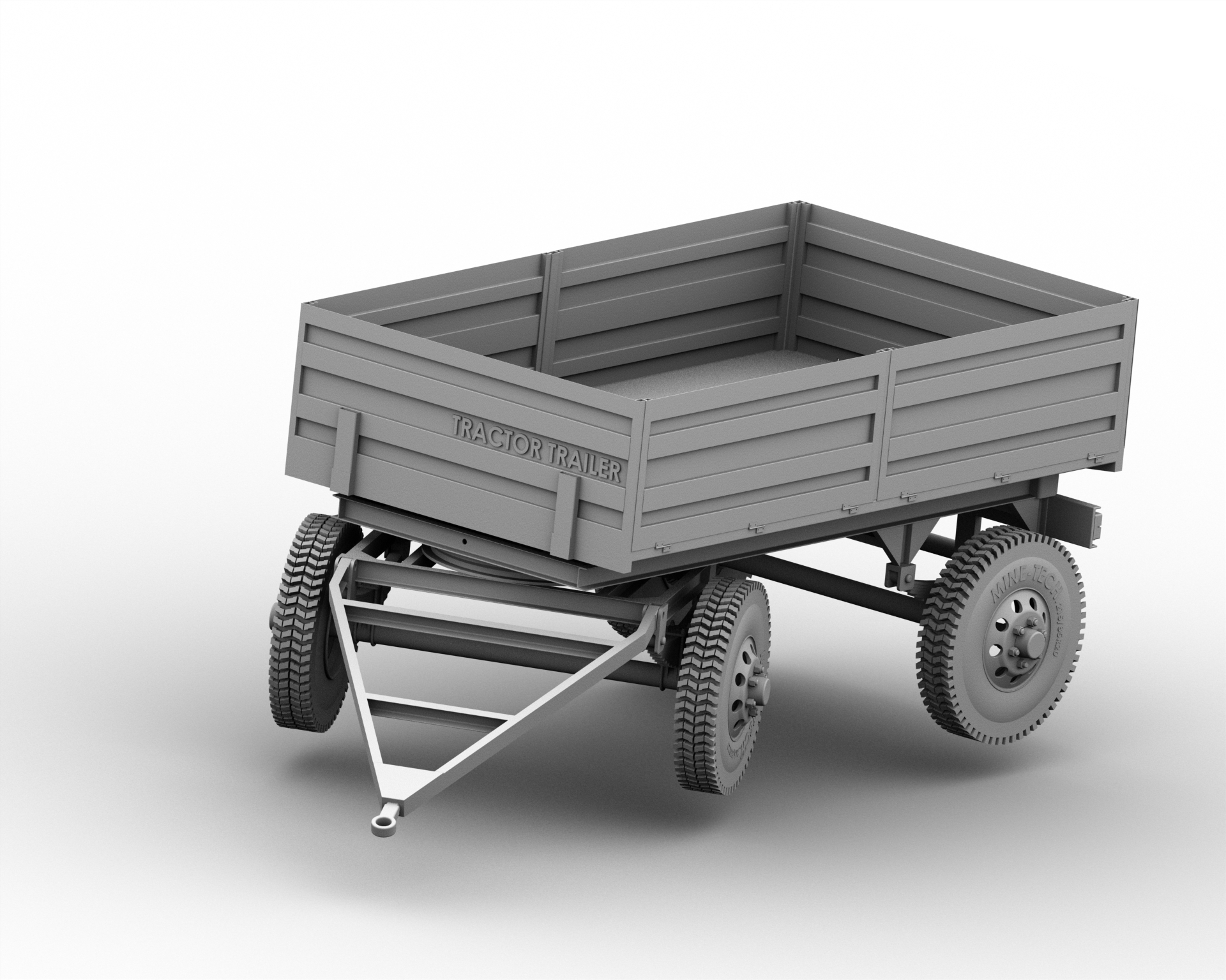 4 WHEEL四轮两轴农用拖车3D数模图纸 IGS格式