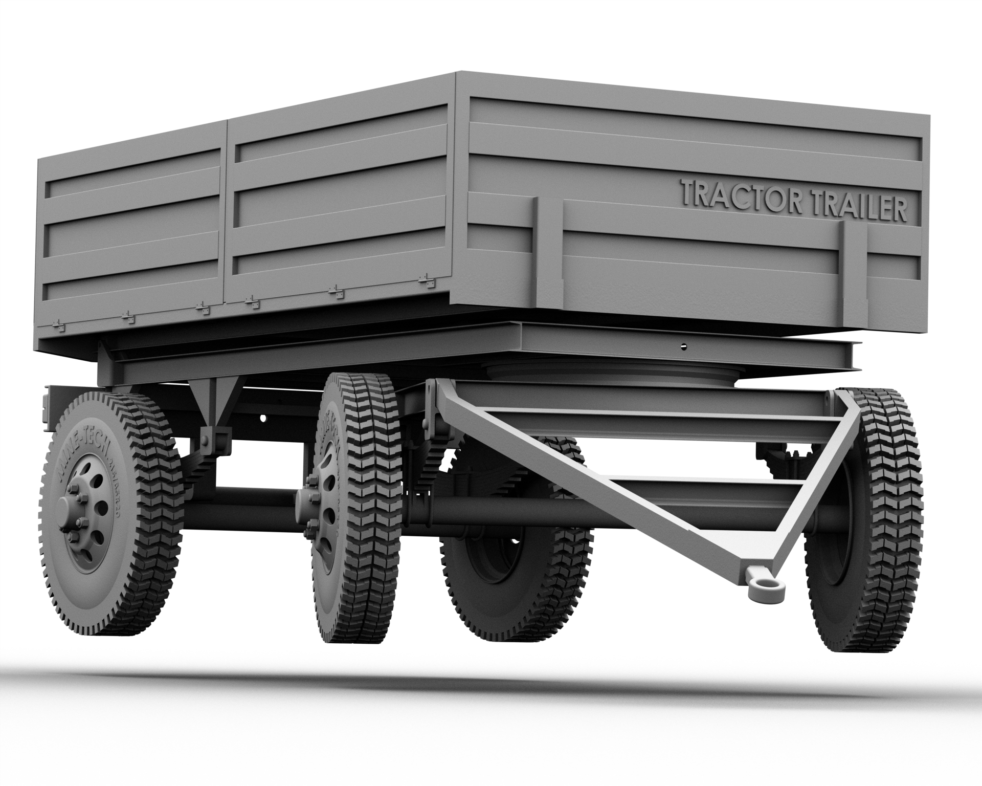 4 WHEEL四轮两轴农用拖车3D数模图纸 IGS格式