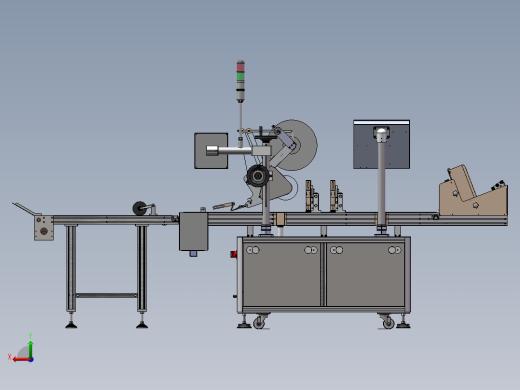 流水线式贴标设备（sw18可编辑+工程图）后视缩略图