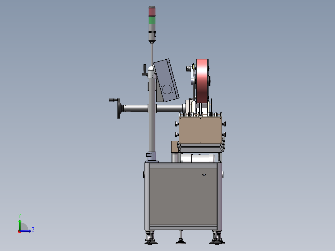 流水线式贴标设备（sw18可编辑+工程图）左视图