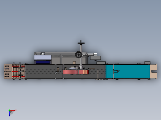 流水线式贴标设备（sw18可编辑+工程图）俯视缩略图