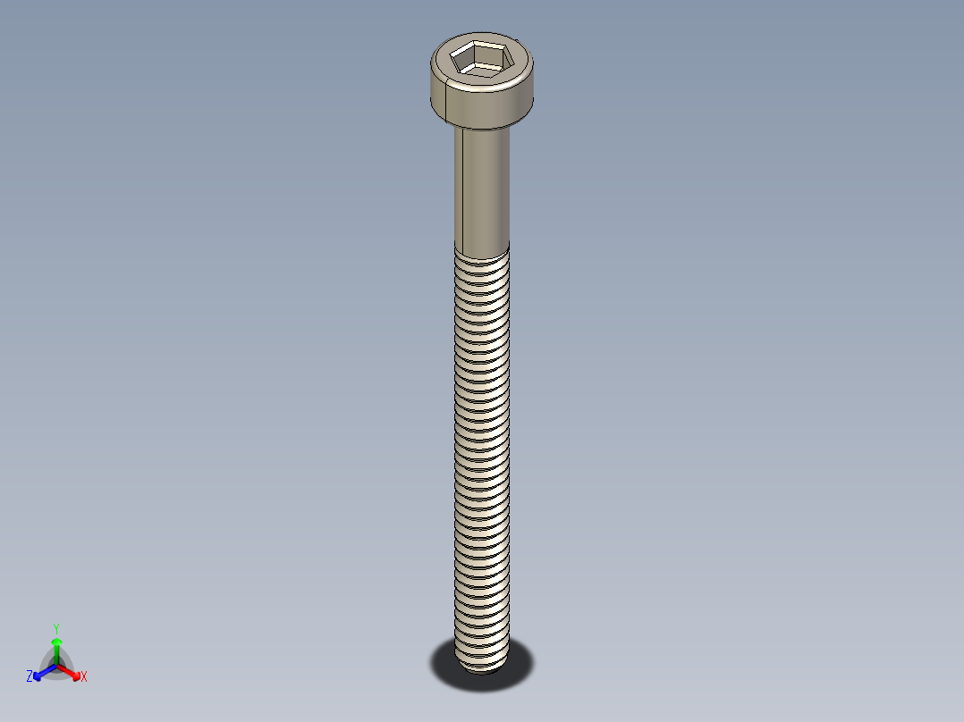 Screw_DIN_912_M1.6x20_A2.STEP公制内六角螺钉主视图