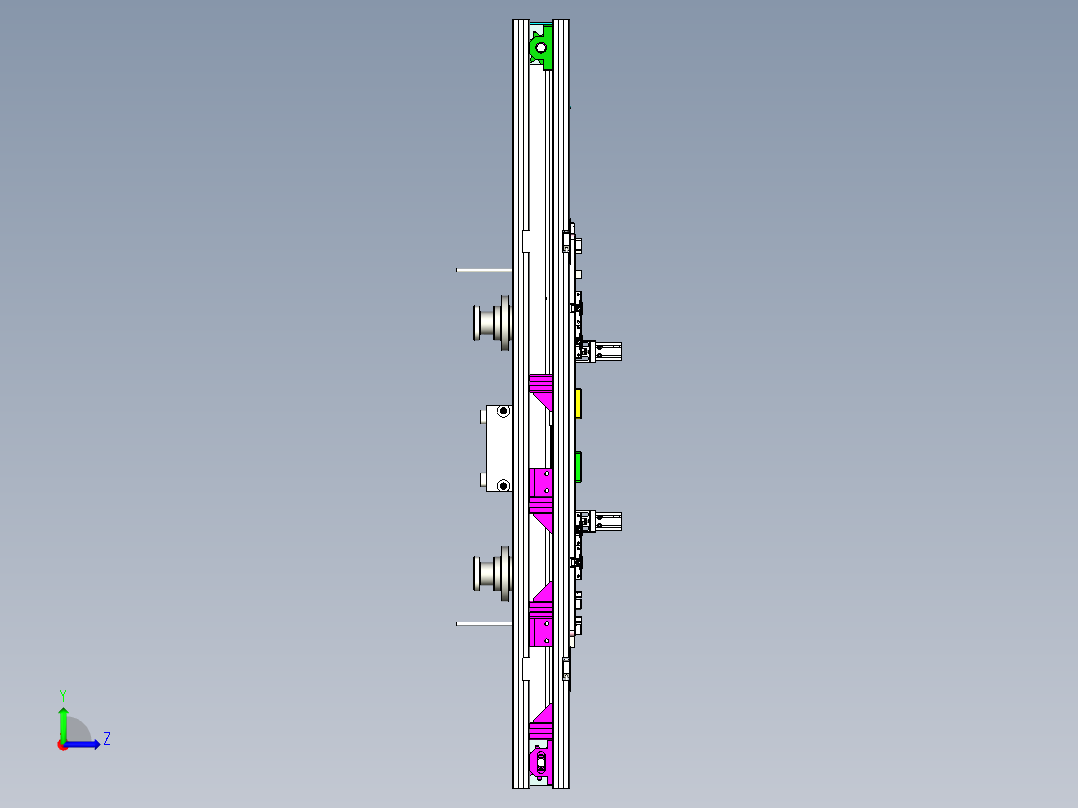 输送线与升降工作台一体化设计左视图