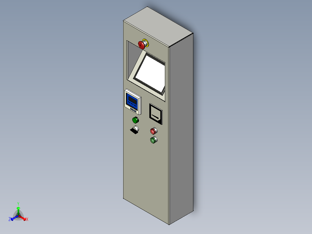 触屏控制柜正等轴测图