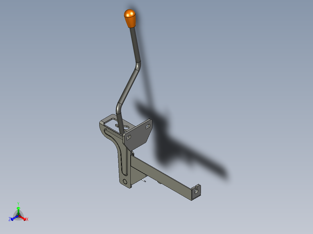 一种三轮车换挡手柄结构主视图