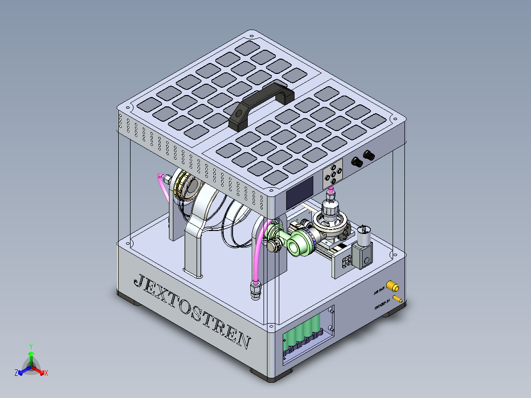 B3004005-斯特瑞姆 COVID-VENT可变容量控制呼吸机正等轴测图