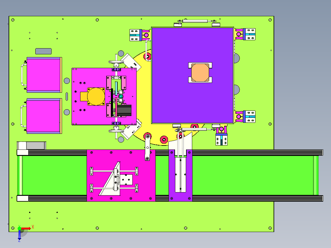 自动组装套热缩管设备俯视图