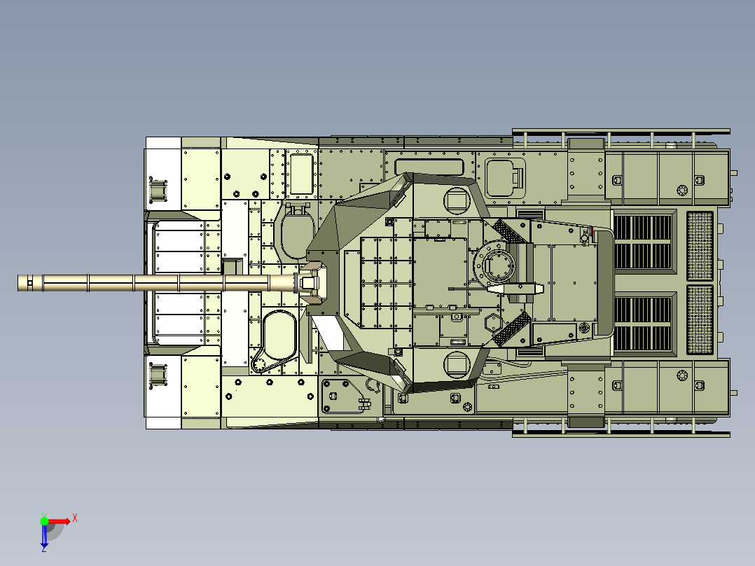 T-14“阿玛塔”坦克模型俯视图