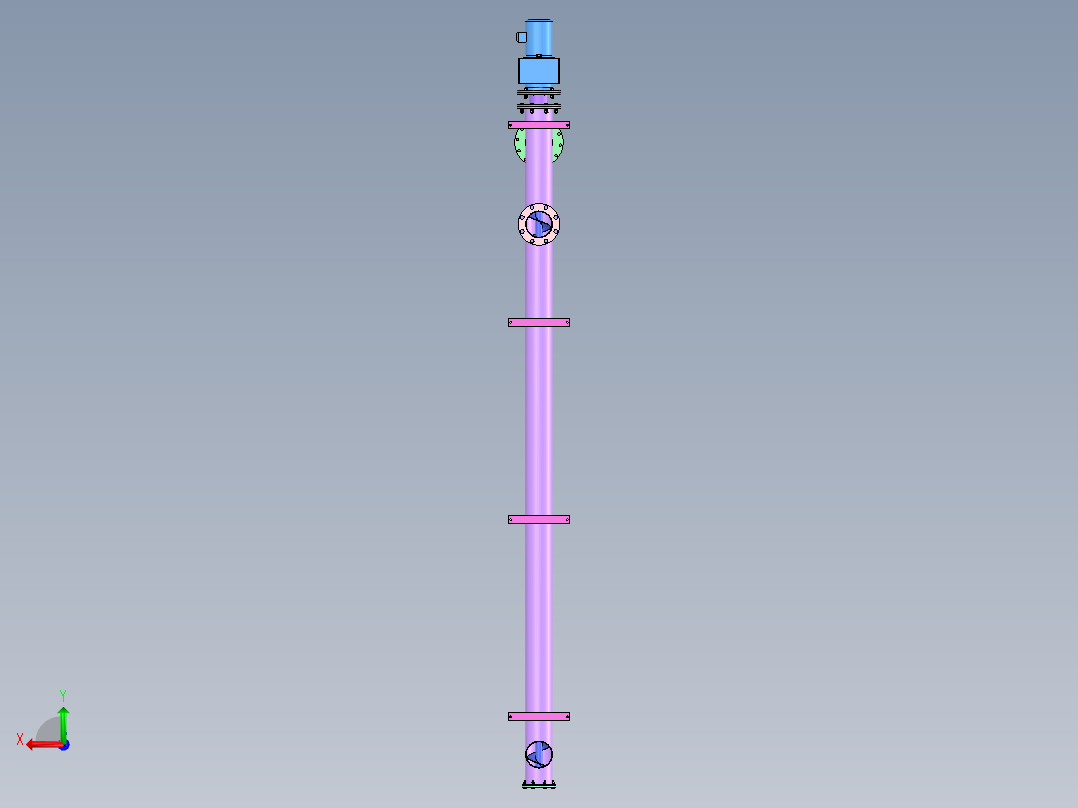 水平螺旋输出机（sw20 +工程图+bom）后视图