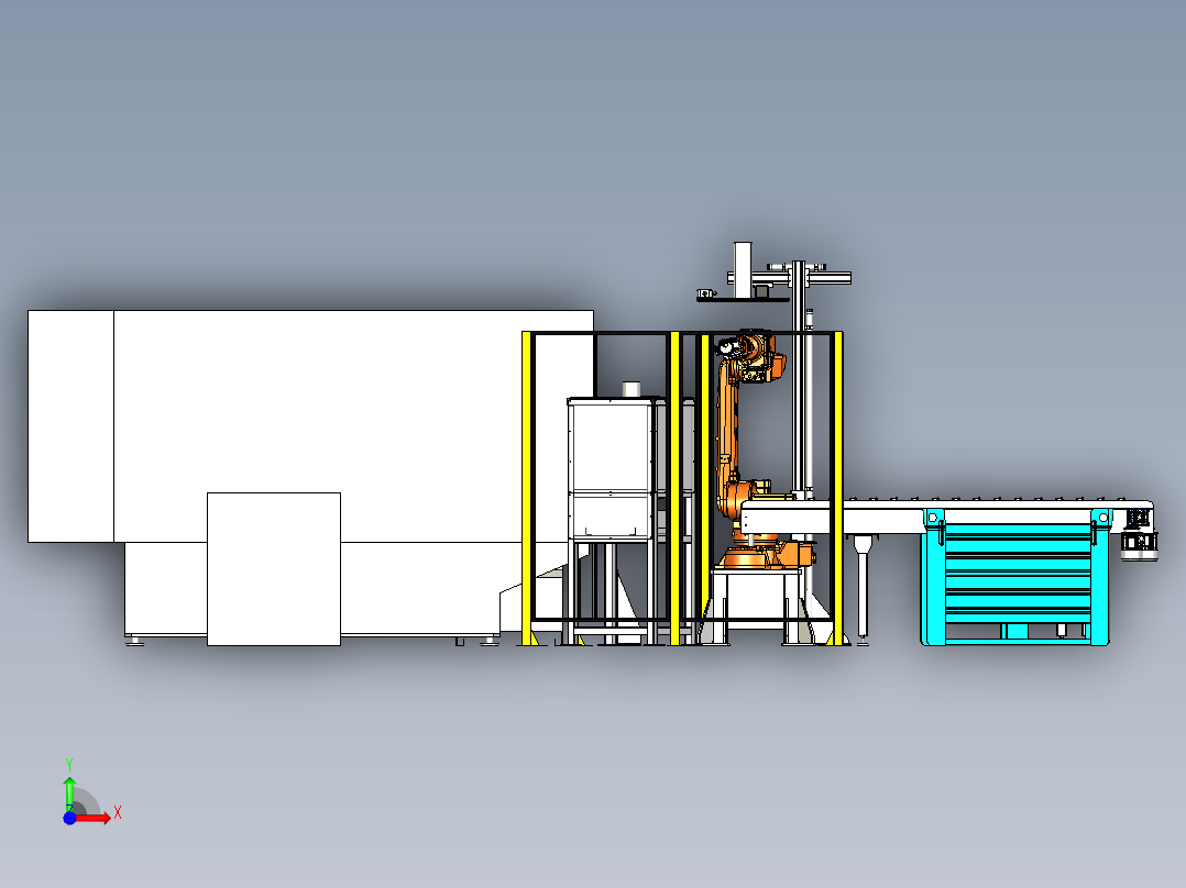 机床上下料+精加工去毛刺项目前视图