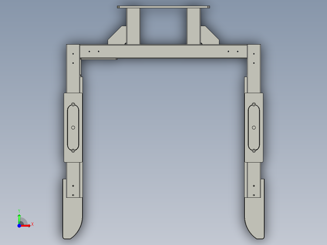 定位顶升架装配前视图
