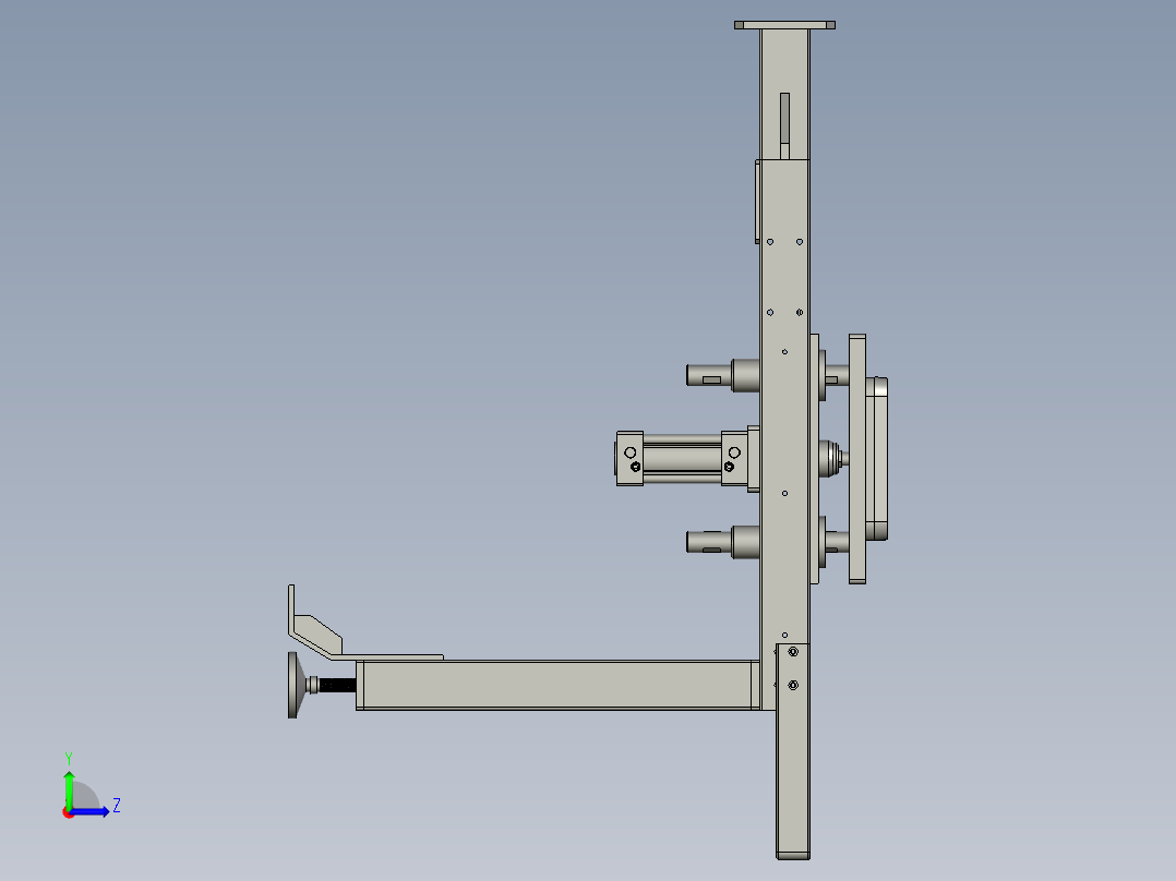定位顶升架装配左视图