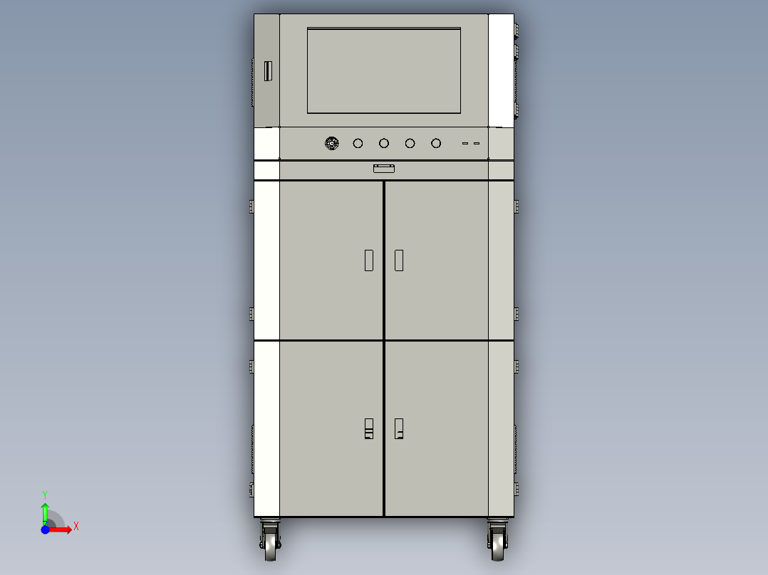 安防嵌入式斜面拼装控制机前视图