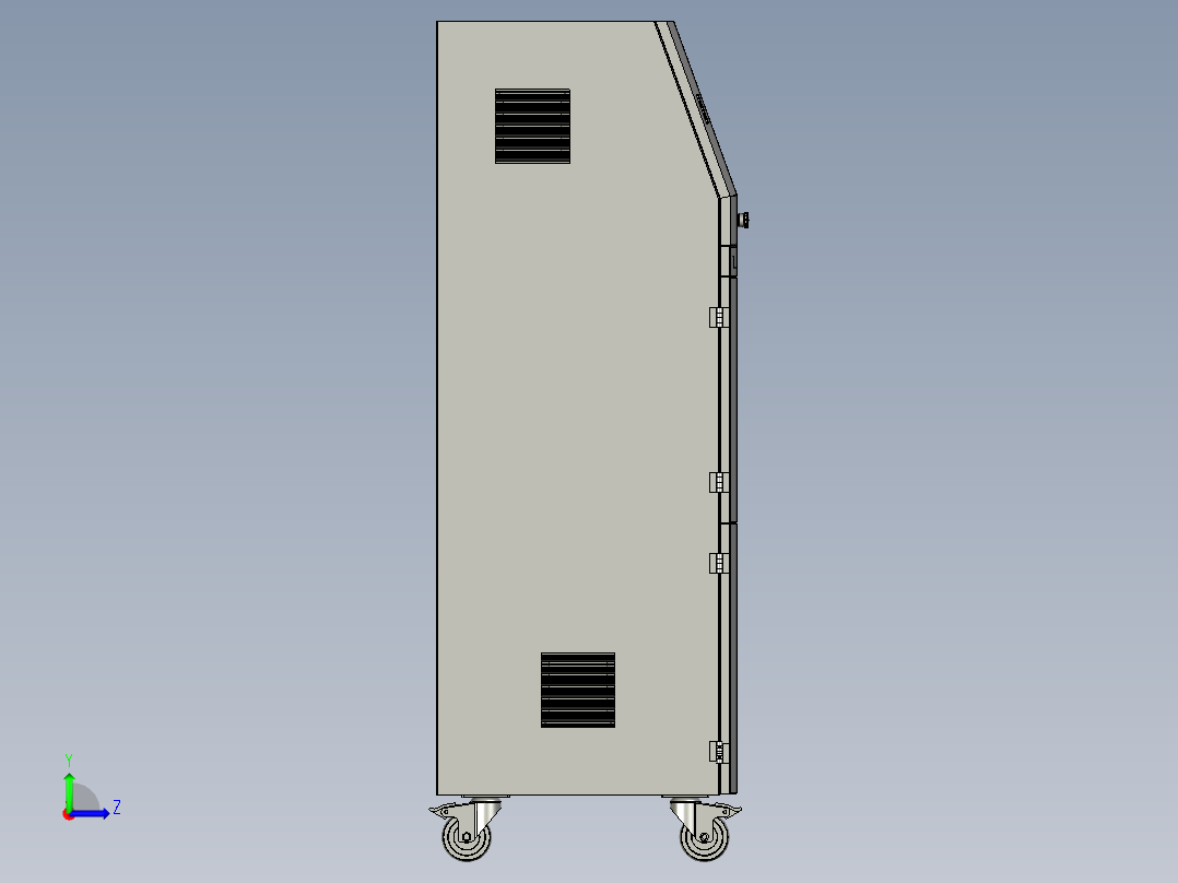 安防嵌入式斜面拼装控制机左视图