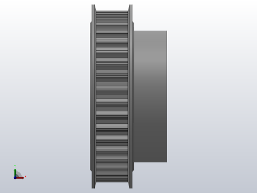 小凸缘型凹顶抛物线型齿同步带轮P5M型_SP5MDC-40-10-dc20-A前视缩略图