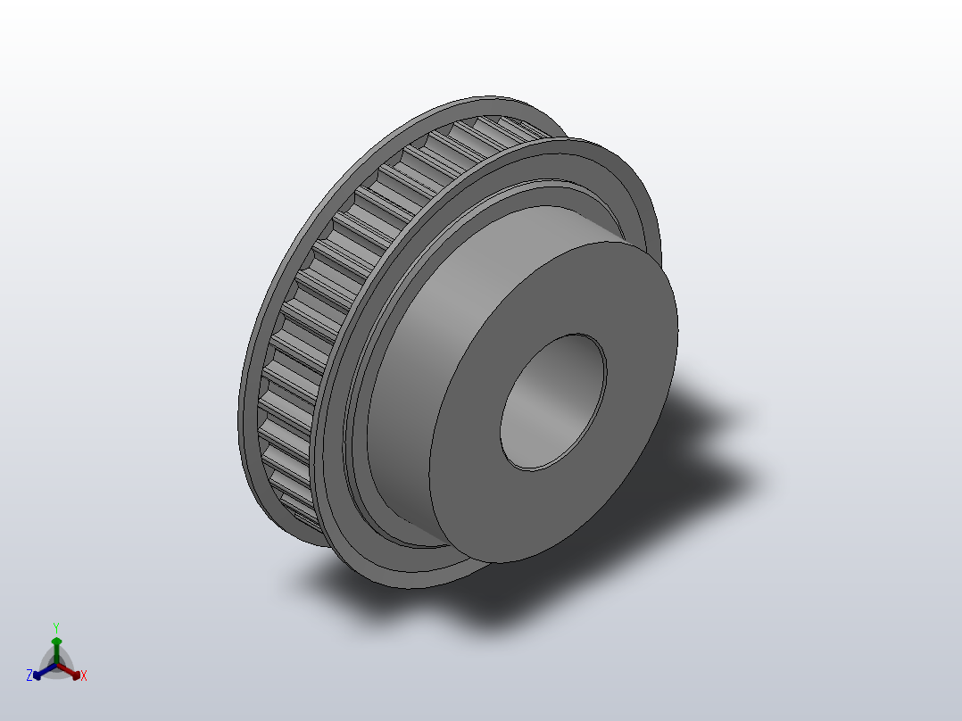 小凸缘型凹顶抛物线型齿同步带轮P5M型_SP5MDC-40-10-dc20-A正等轴测图