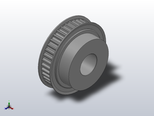 小凸缘型凹顶抛物线型齿同步带轮P5M型_SP5MDC-40-10-dc20-A正等轴测缩略图
