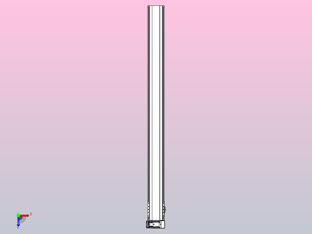 皮带直线轴半封闭可选导轨TPA-HNB-140D-120-L1600-RU-Y-P40-N3俯视图