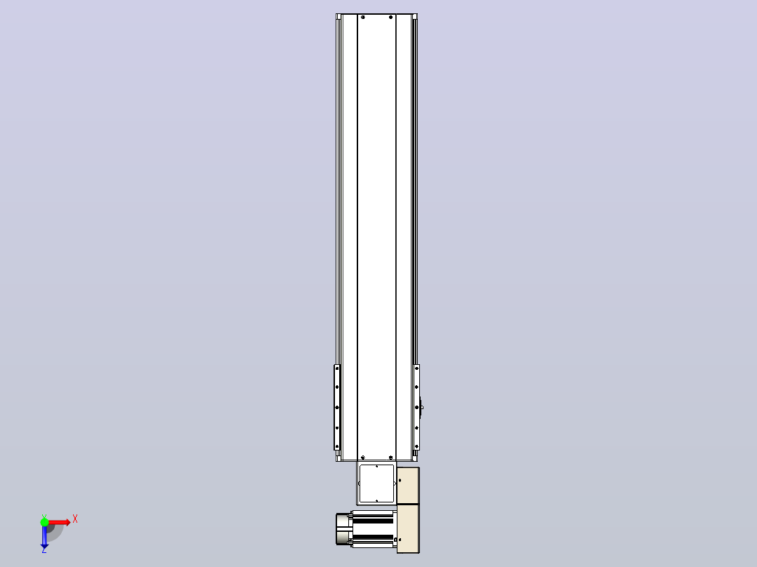 皮带直线轴半封闭可选导轨TPA-HNB-220D-176-L800-MR-Y-P1K-N3俯视图