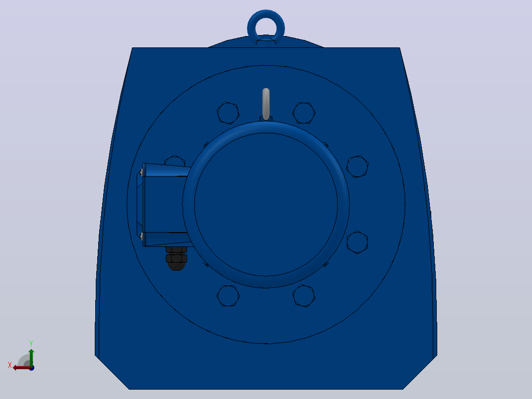RF167法兰轴伸式安装斜齿轮减速机RF167-Y15-4P-160L-M1-0°-Φ550后视图