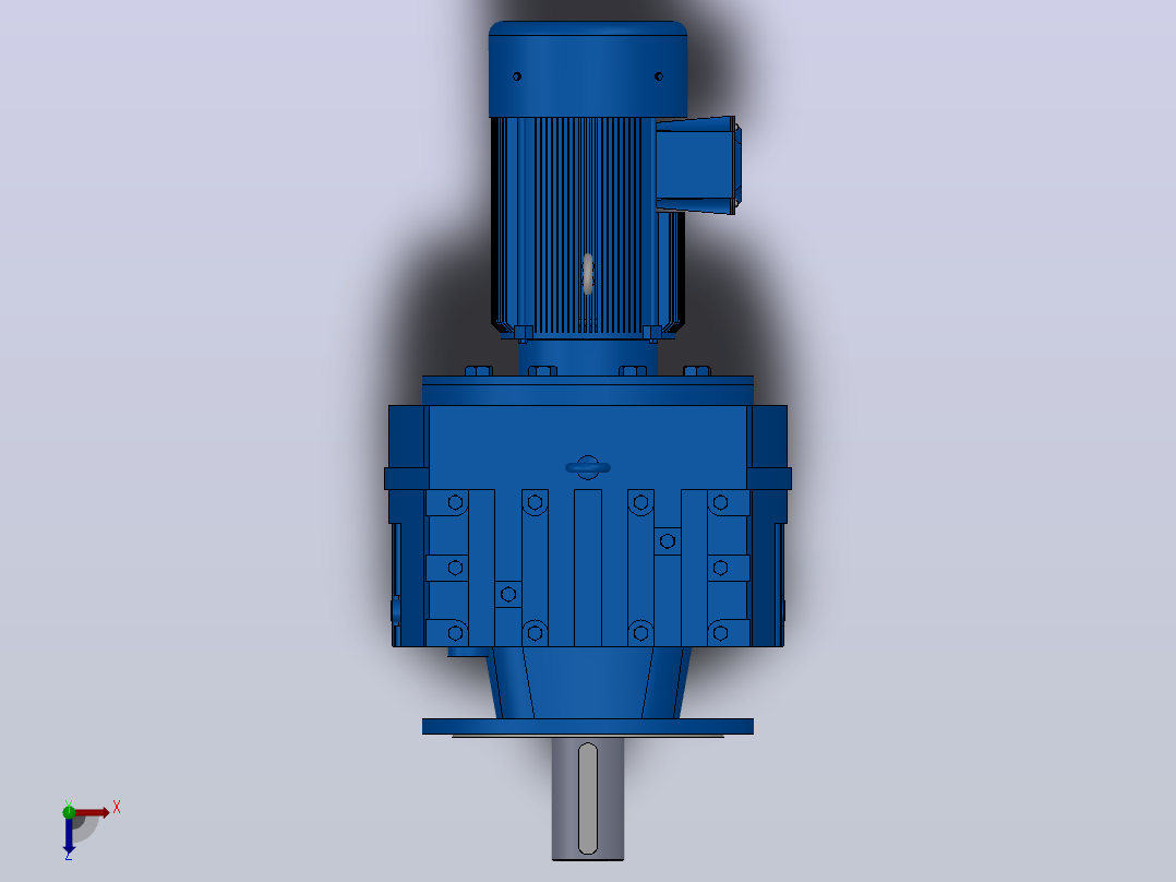 RF167法兰轴伸式安装斜齿轮减速机RF167-Y15-4P-160L-M1-0°-Φ550俯视图