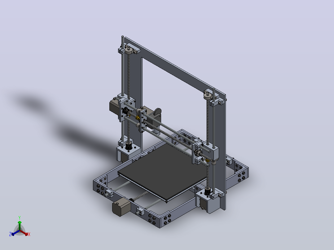 Prusa i3v的3D打印机正等轴测图