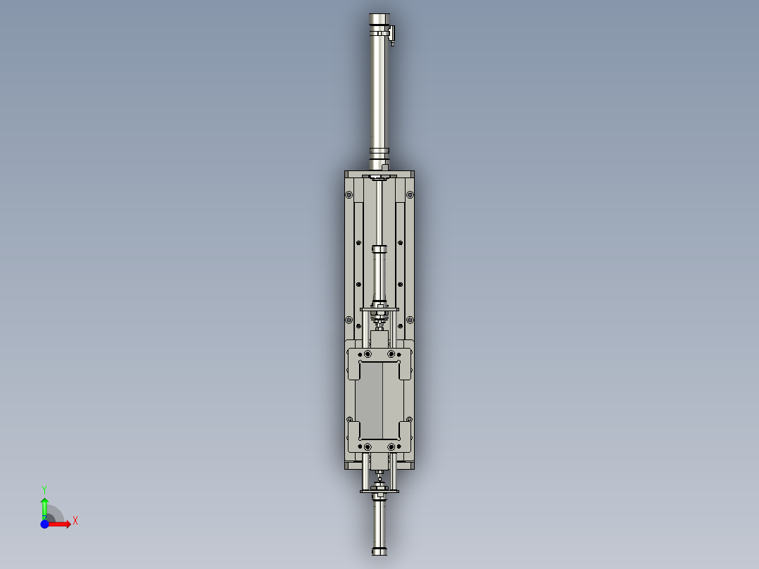 气缸滑台双气缸夹具3D数模图纸 Solidworks设计 附STEP前视图