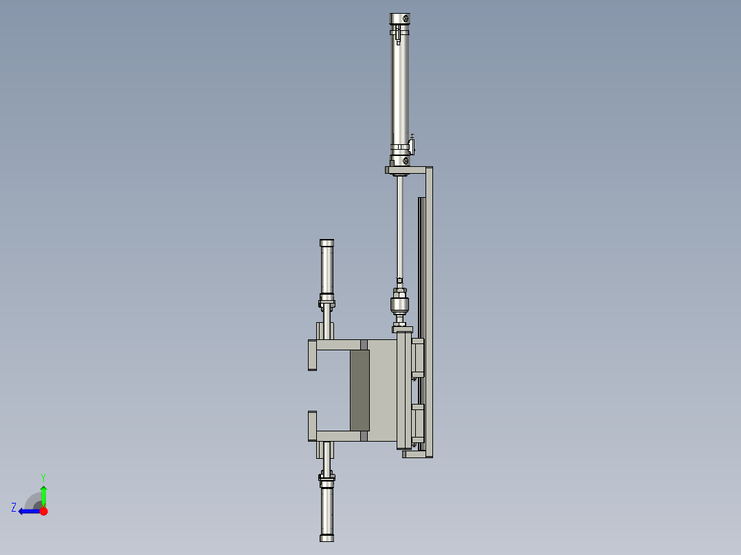 气缸滑台双气缸夹具3D数模图纸 Solidworks设计 附STEP右视图