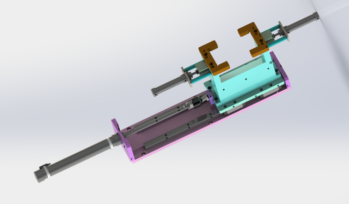 气缸滑台双气缸夹具3D数模图纸 Solidworks设计 附STEP