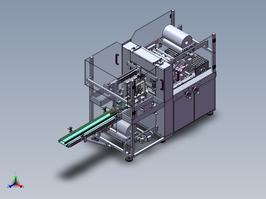 纸盒六面包膜机覆膜机sw16可编辑正等轴测图