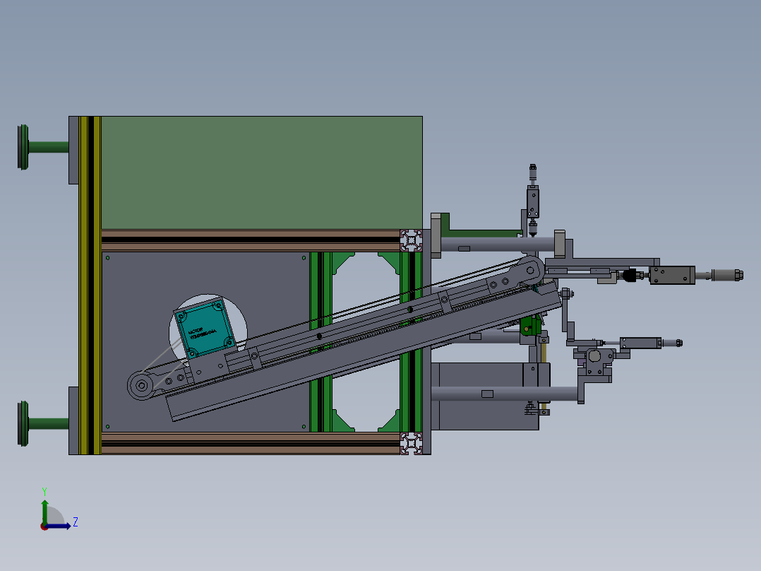 锂电KF机 锂电卧式扣盖整机（含工程图+bom）sw14可编辑左视图