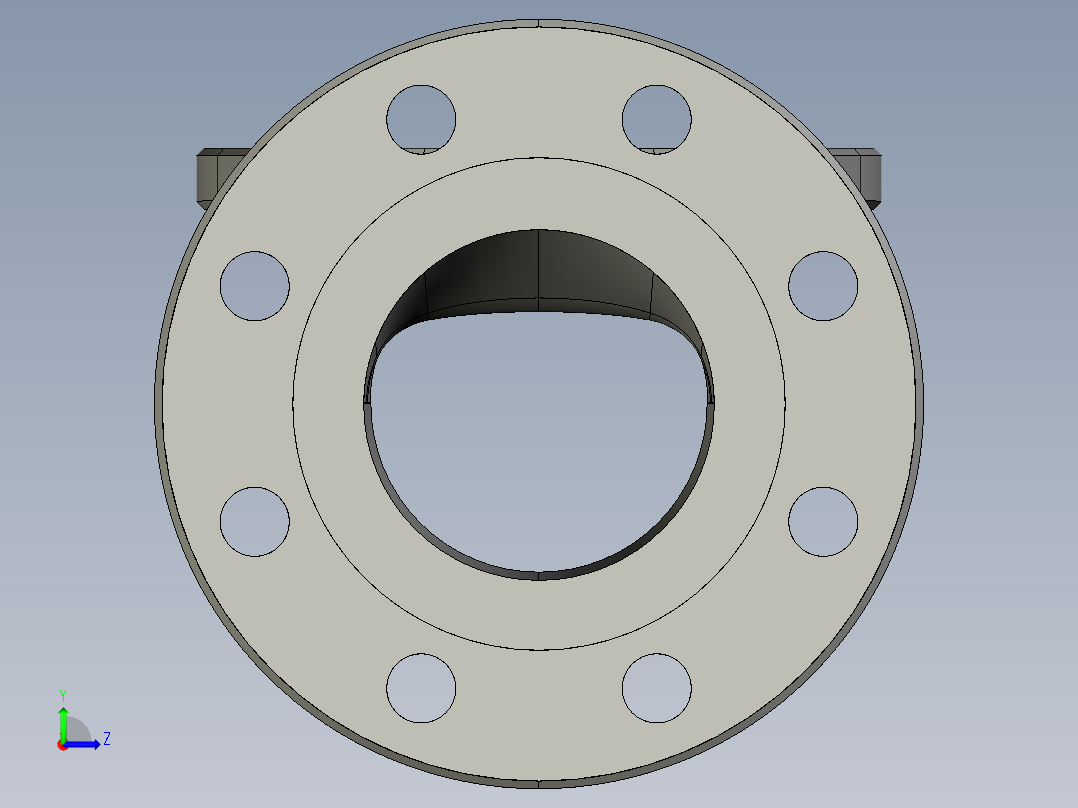 阀体3D模型左视图