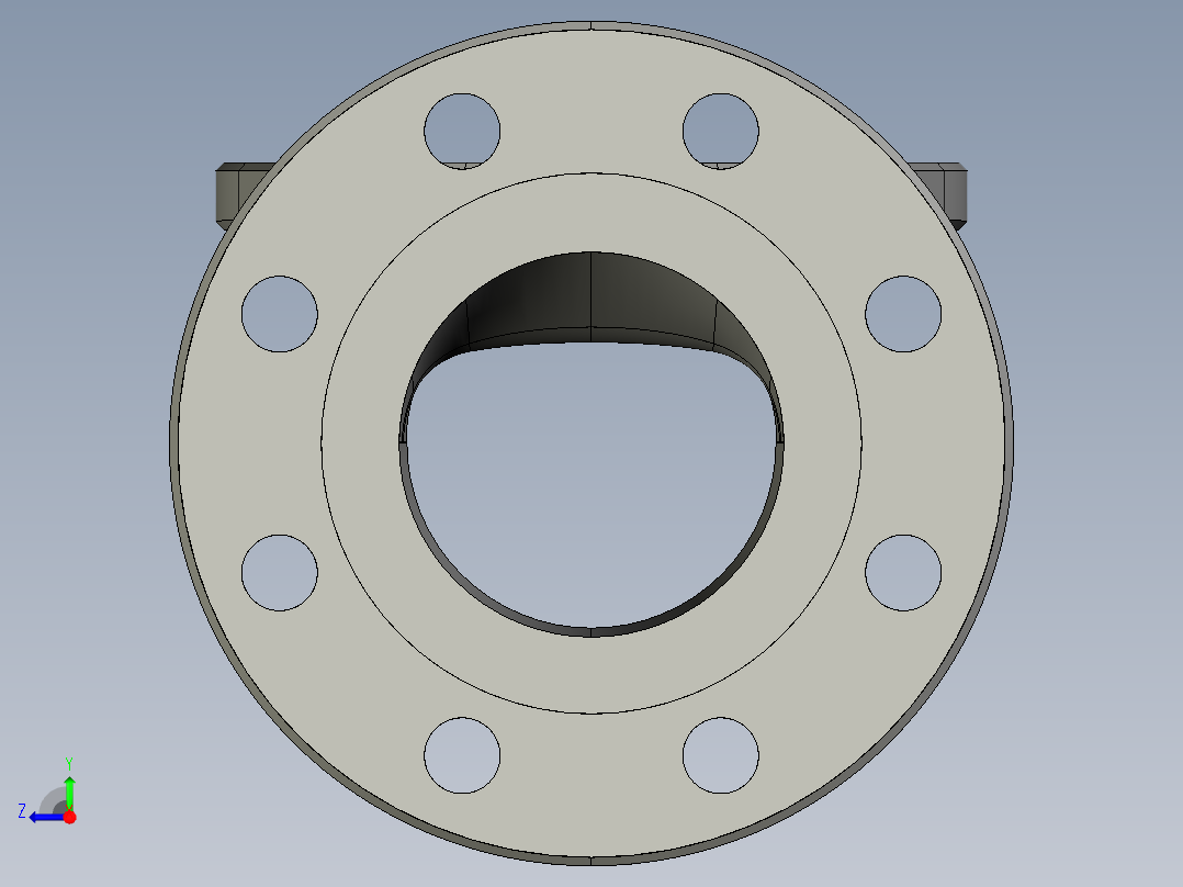 阀体3D模型右视图