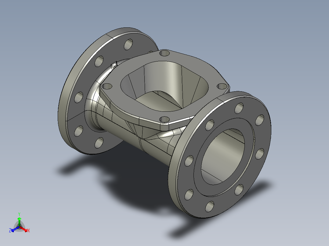 阀体3D模型正等轴测图