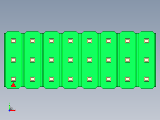 彩色公头100mil（2.54mm）系列-DS1021_green_3x08p_100mil_Type43_rev1.0前视缩略图