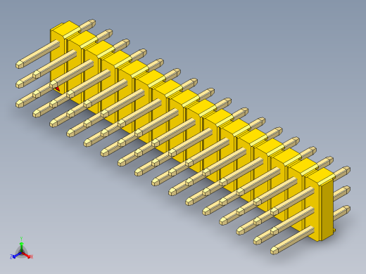 彩色公头100mil（2.54mm）系列-DS1021_yellow_3x16p_100mil_Type1_rev1.0