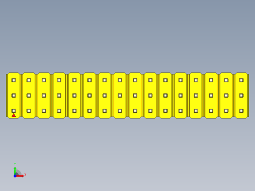 彩色公头100mil（2.54mm）系列-DS1021_yellow_3x16p_100mil_Type1_rev1.0前视缩略图
