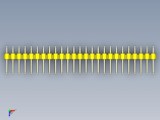 彩色公头100mil（2.54mm）系列-DS1021_yellow_3x25p_100mil_Type1_rev1.0俯视缩略图