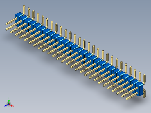 彩色公排针 100mil 2.54mm 系列-DS1022_blue_54p_100mil_TypeSMT_rev1.0
